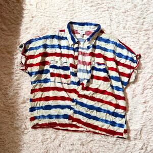 LLR Amy RWB Western Americana 4th of July BBQ Festive Southern Button Down Top